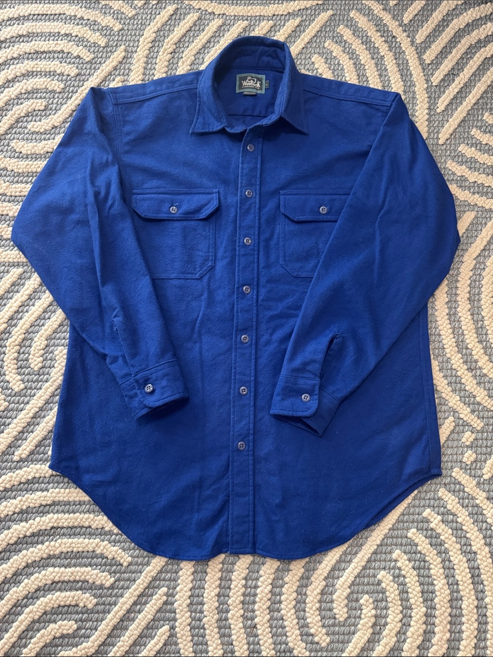 Vintage Woolrich Made in USA Blue Chamois Shirt Large